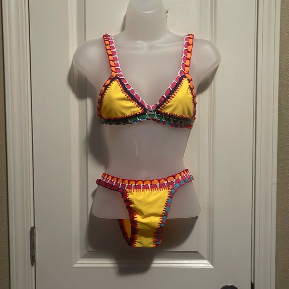 Yellow 2 piece bikini size S. New